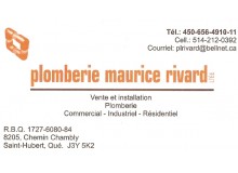 Détails : Plomberie Maurice Rivard ltée